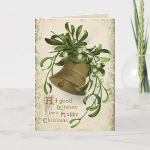 Vintage Christmas Bell (Mistletoe) Card