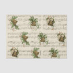 Vintage Christmas Bell Music Tissue Paper<br><div class="desc">Ring in the New Year with this design featuring vintage bells and sheet music. Bells are adorned with greenery,  mistletoe,  and pink flowers. Below each bell is a Christmas greeting.</div>