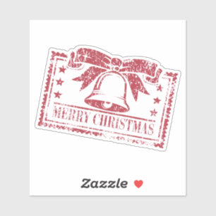 Vintage Christmas Bell Stamp Design