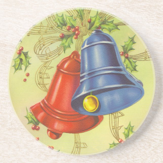 Vintage Christmas Bells Coaster (Front)