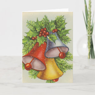 Vintage Christmas Bells Holiday Card