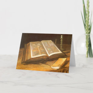 Vintage Christmas, Bible by Vincent van Gogh Holiday Card