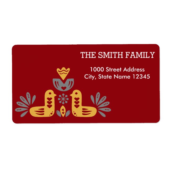 Vintage Christmas Bird Pattern Holiday (Front)