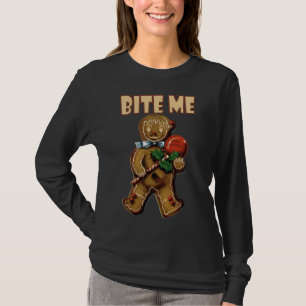 vintage christmas bite me gingerbread man T-Shirt
