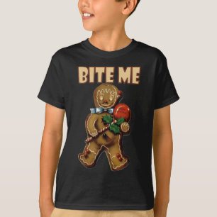 vintage christmas bite me gingerbread man T-Shirt