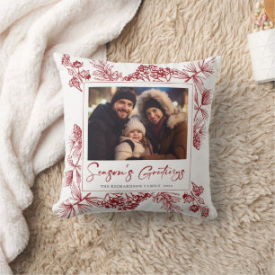 Vintage Christmas Botanical Cushion