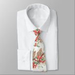 Vintage Christmas Botanical Pine Berries Holiday Tie<br><div class="desc">The perfect Christmas tie for holiday parties, the office, holiday weddings or everyday fashion. Show off your fun side by wearing this festive necktie featuring a vintage botanical pattern of pine cones, red berries and poinsettias - Printed on both sides.</div>