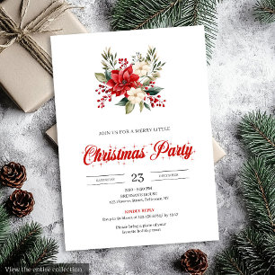 Vintage Christmas Bouquet Watercolor Christmas Invitation