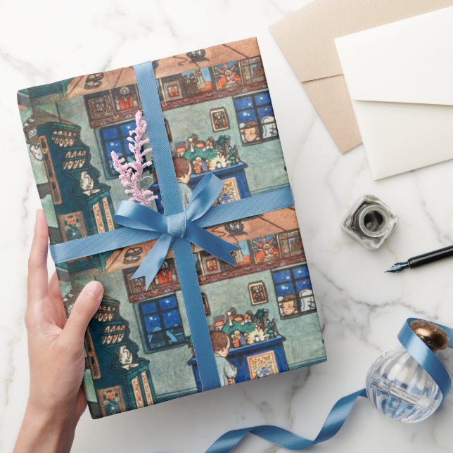 Vintage christmas boy and angle wrapping paper (Gifting)