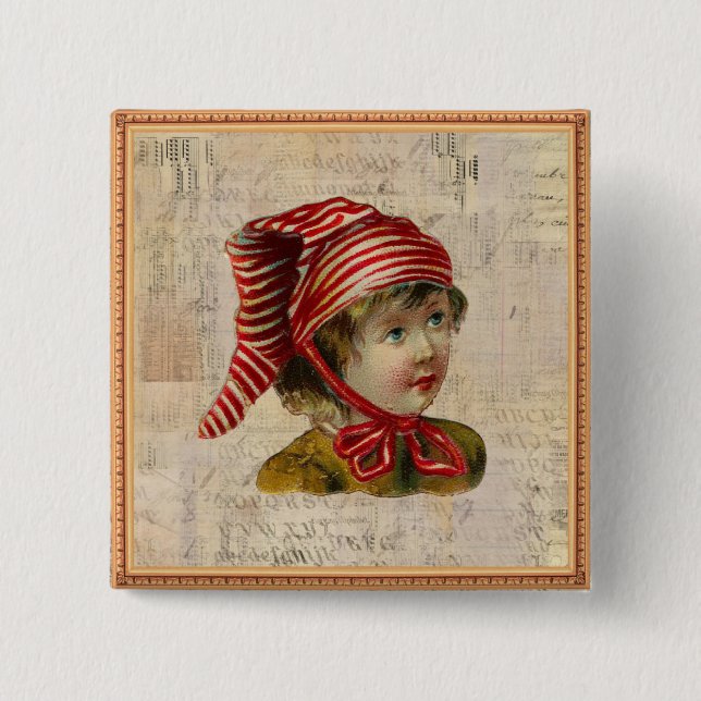 Vintage Christmas Button (Front)