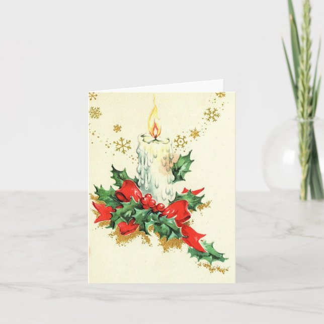 Vintage Christmas Candle Card (Front)