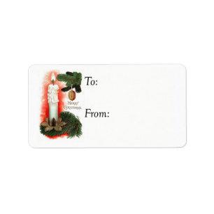 Vintage Christmas Candle Gift Tag