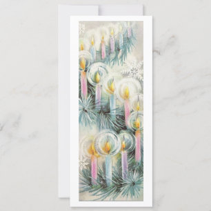 Vintage Christmas Candles  Holiday Card