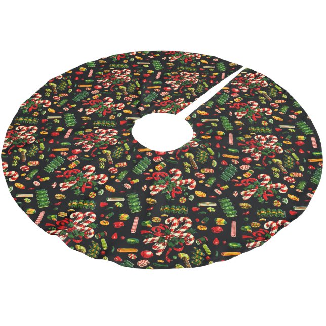 Vintage Christmas Candy Tree Skirt (Angled)