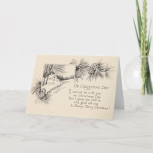 Vintage Christmas Cannot Be With You Card