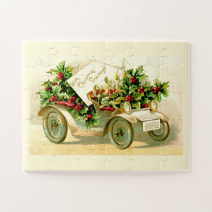 Vintage Christmas car Jigsaw Puzzle
