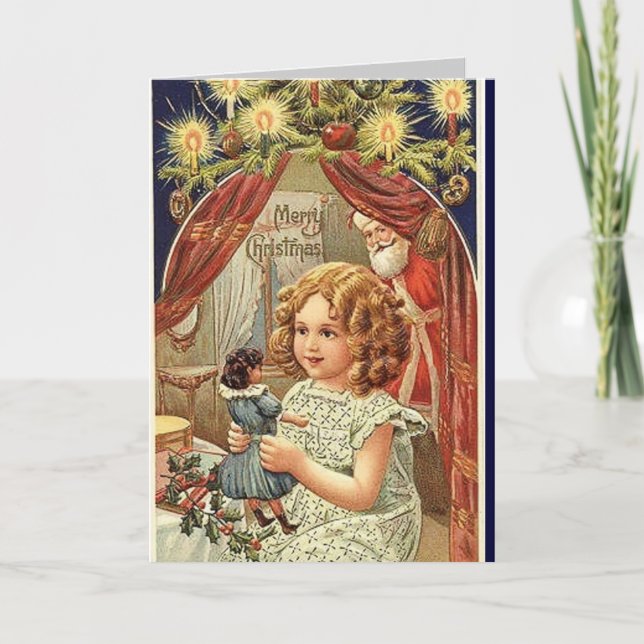 Vintage Christmas Card - Baby Doll (Front)