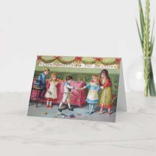Vintage Christmas Card   Children 