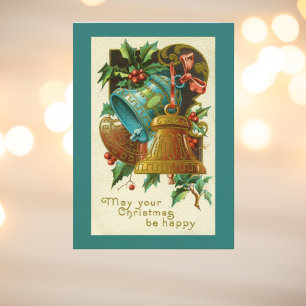 Vintage Christmas Card christmas bells