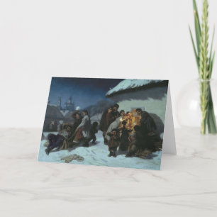 Vintage Christmas Card Christmas Carol in Russia