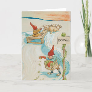 Vintage Christmas Card   Christmas Elf