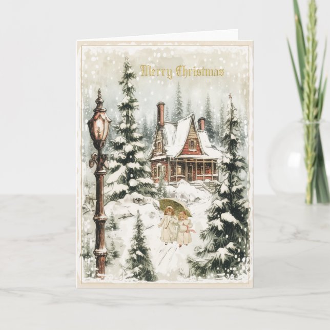 Vintage Christmas Card Design (Front)