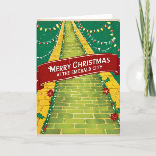 Vintage Christmas Card Emerald City 