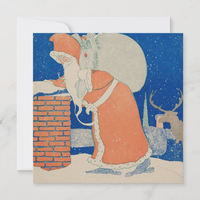 Vintage Christmas Card | Happy Santa (Front)