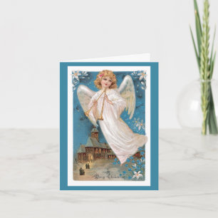 Vintage Christmas Card - Merry Christmas Angel