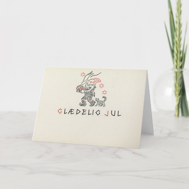 Vintage Christmas Card Norway | Glædelig Jul (Front)