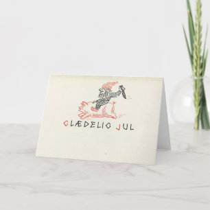 Vintage Christmas Card Norway Glædelig Jul