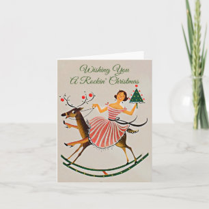 Vintage Christmas Card-Rockin' Christmas Card