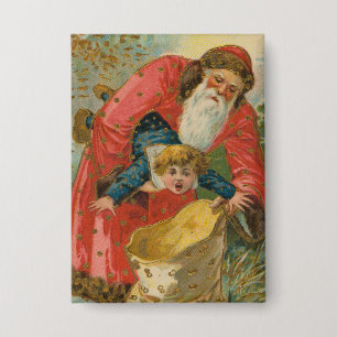 Vintage Christmas Card, Santa Claus, Naughty Child