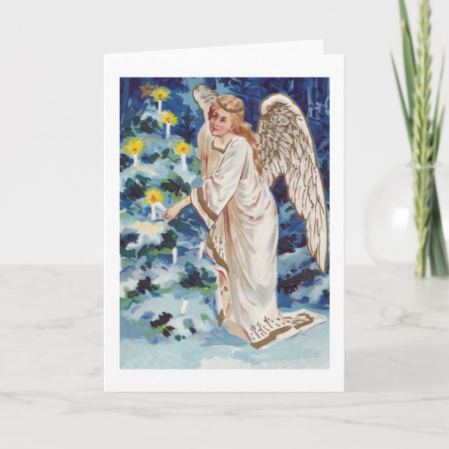 Vintage Christmas Card with Angel (Front)