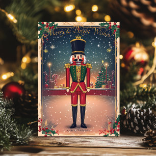 Vintage Christmas Card with Nutcracker Soldier
