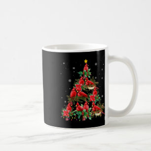 Vintage Christmas Cardinal Birds Snowings Xmas Tre Coffee Mug