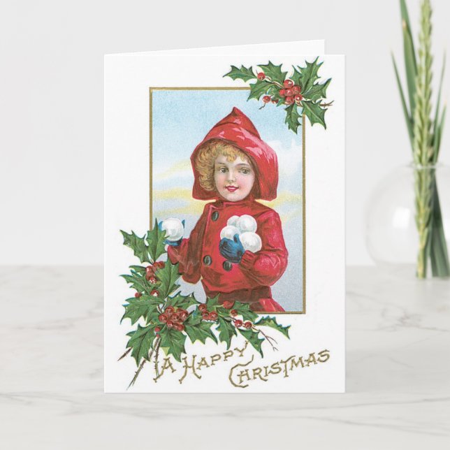 Vintage Christmas Cards - Beautiful Old Fashion (Front)