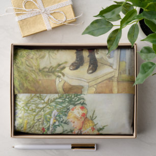 Vintage Christmas Carl Larsson Swedish Tissue Paper