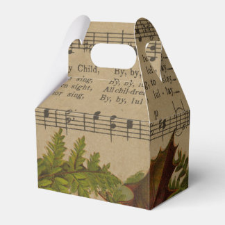 Vintage Christmas Carol Music Sheet Favour Box