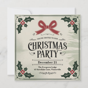 Vintage Christmas Carol-Themed Party  Invitation