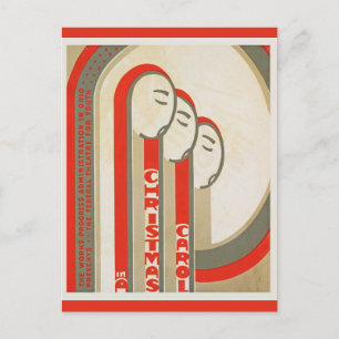 Vintage Christmas Carol WPA Retro Postcard