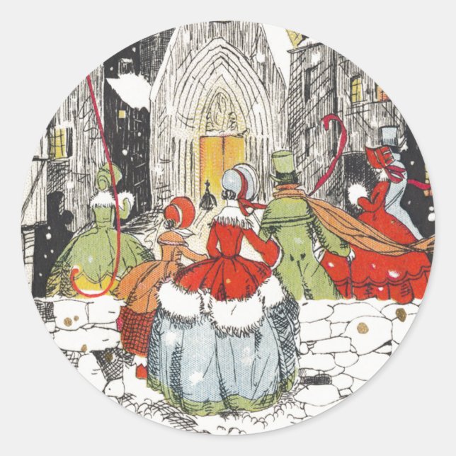 Vintage Christmas Caroler sticker (Front)