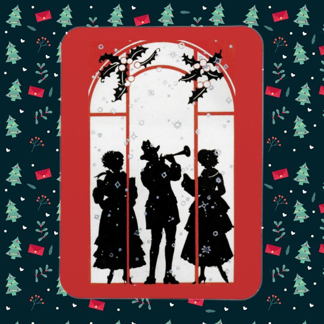 Vintage Christmas Carolers Silhouette Illustration Magnet (Creator Uploaded)
