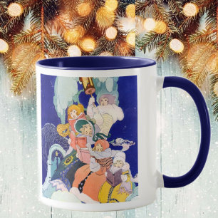 Vintage Christmas Carolers Under the Stars Mug