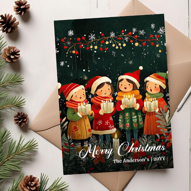 Vintage Christmas Carols Classic Greeting Card (Vintage Christmas Carols Classic Greeting Card)