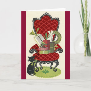 Vintage Christmas Cat Card