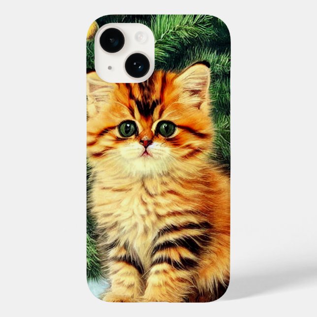 Vintage Christmas Cat Case-Mate iPhone Case (Back)