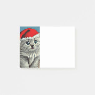 Vintage Christmas Cat in Santa Hat Post-it Notes