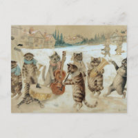 Vintage Christmas Cats singing carols