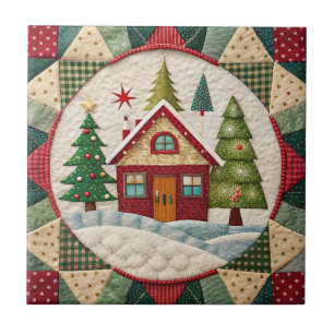 Vintage Christmas Ceramic Tile